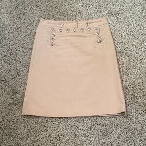 MaxAzria Collection | Sailor Buttoned A-line Midi Skirt | Blush Pink | Size: 6